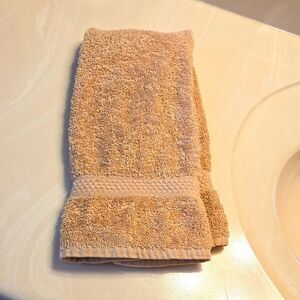 Tan beige hand towel bath home house accent unisex colors may match other ads